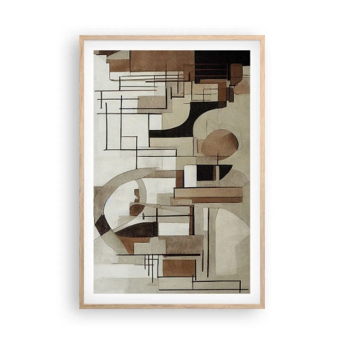 Poszter világos tölgy keretben - Városkép 2.0 - 61x91 cm