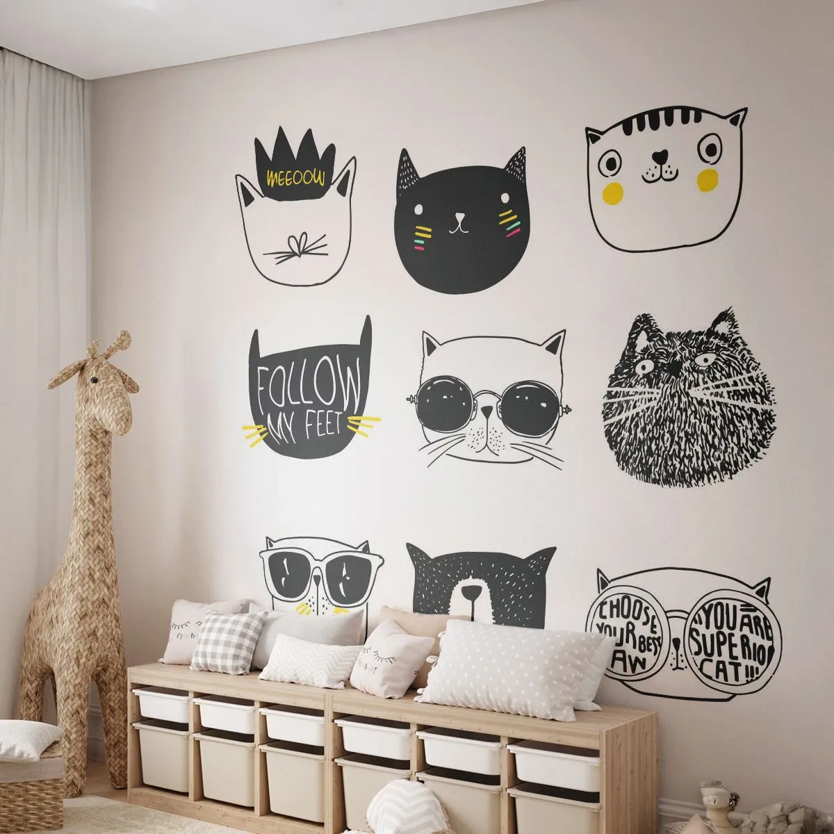 Öntapadós Fotótapéta Deluxe Sticker - Mindenki más - Macska, Ábra, Grafika - 450x315 cm