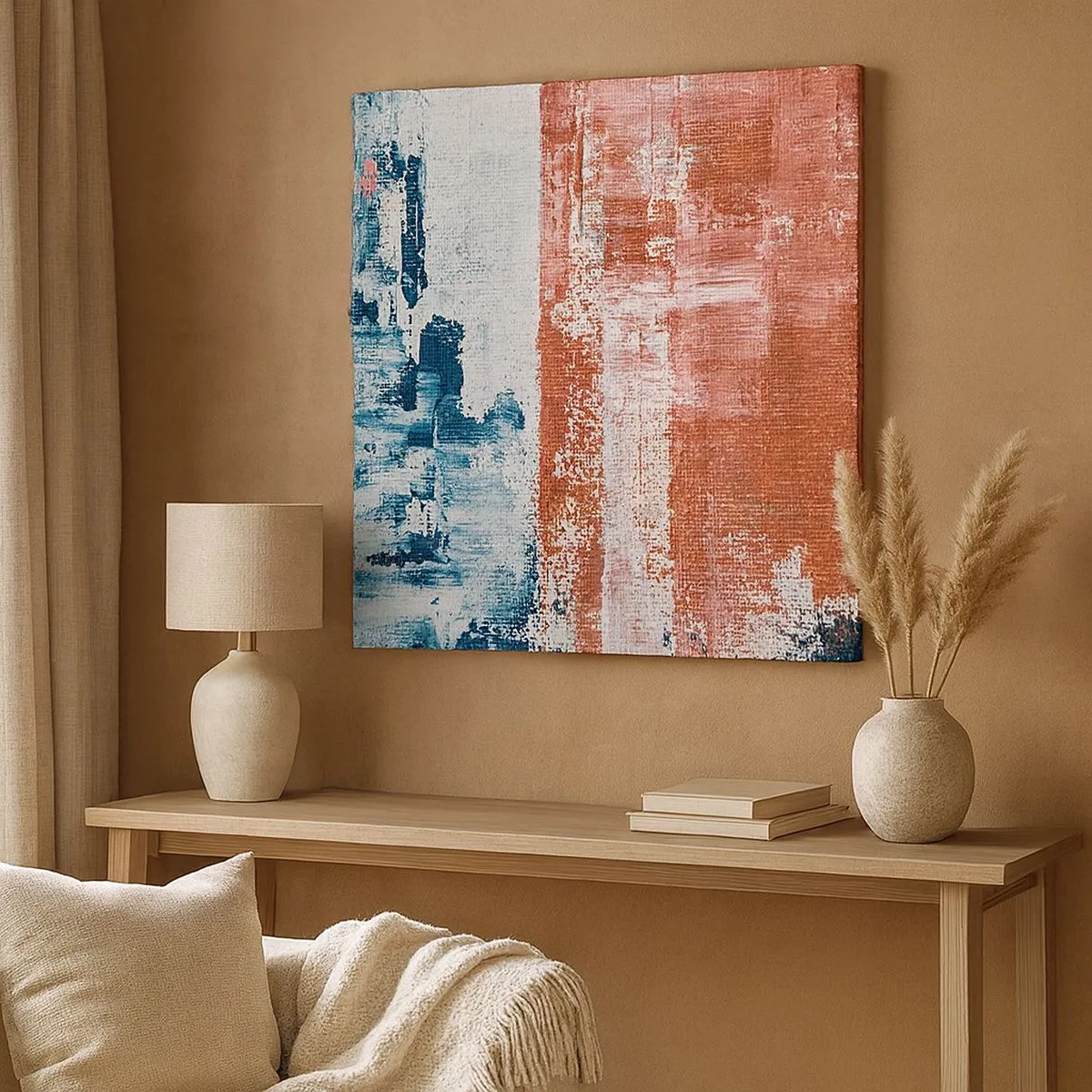 Vászonkép - Fele-fele absztrakt - 30x30 cm