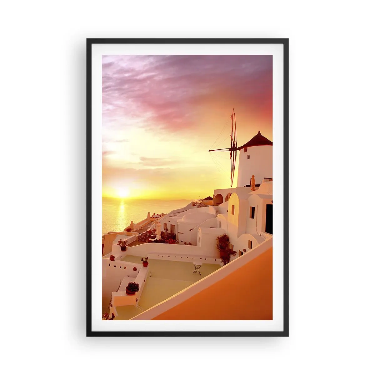 Poszter fehér keretben - Szétfolyni a fehérben és aranyban - 61x91 cm