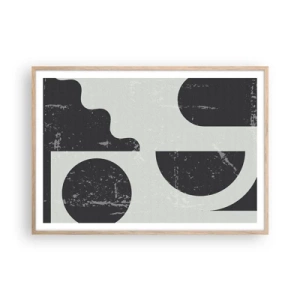 Poszter világos tölgy keretben - Kompozíció fent és lent - 100x70 cm
