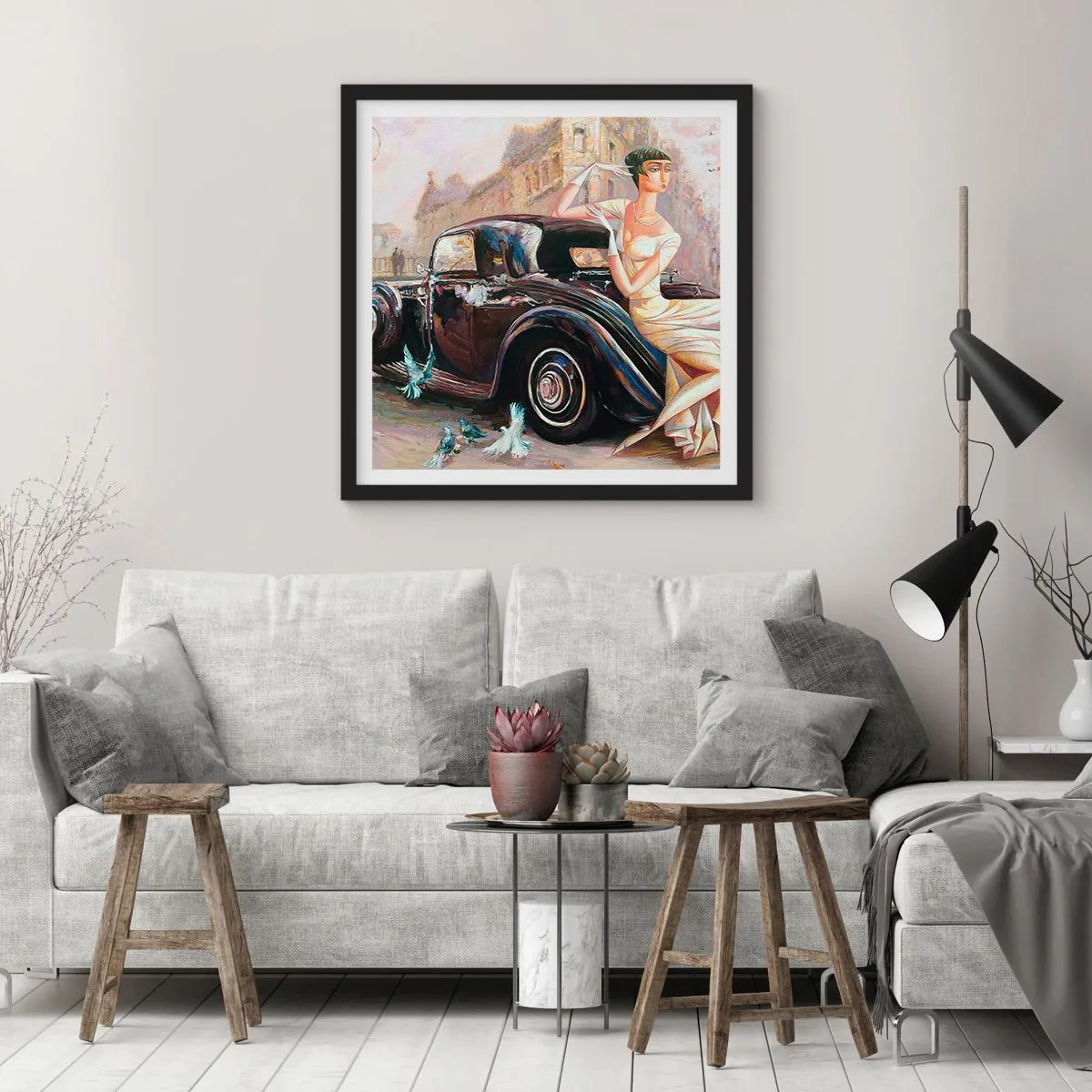 Poszter fehér keretben - Elegancia retro stílusban - 30x30 cm
