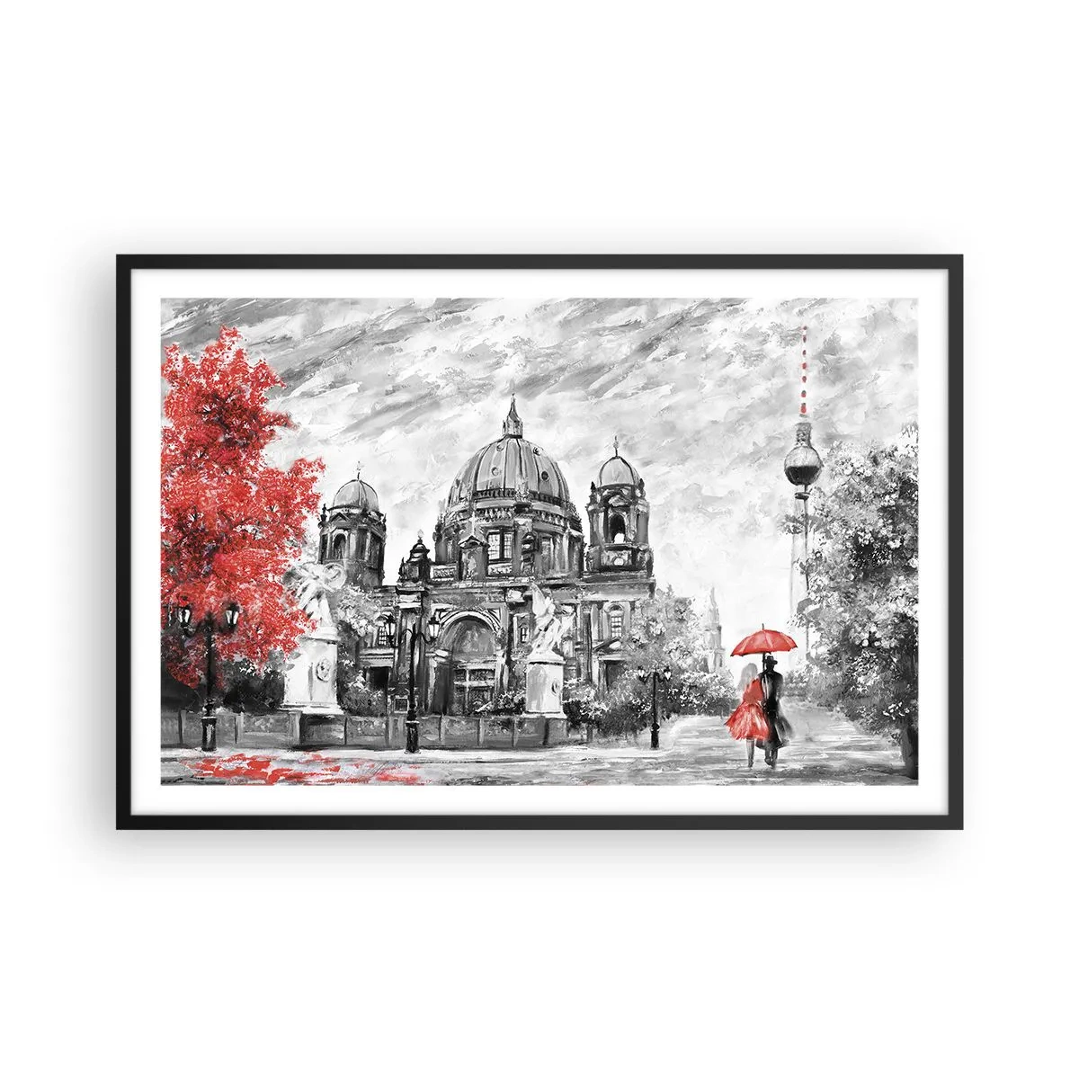 Poszter fehér keretben - Berlini találkozó - 91x61 cm