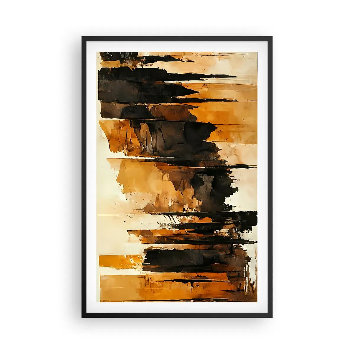 Poszter fehér keretben - A fekete és az arany harmóniája - 61x91 cm