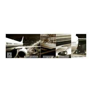 Fotótapéta Minta Öntapadós Deluxe Sticker - Felrepülni az éjszakába - Repülőgép, Város, Autóipari - 100x30 cm