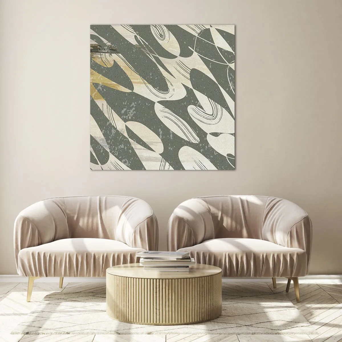 Üveg kép - Ritmikus absztrakció - 30x30 cm