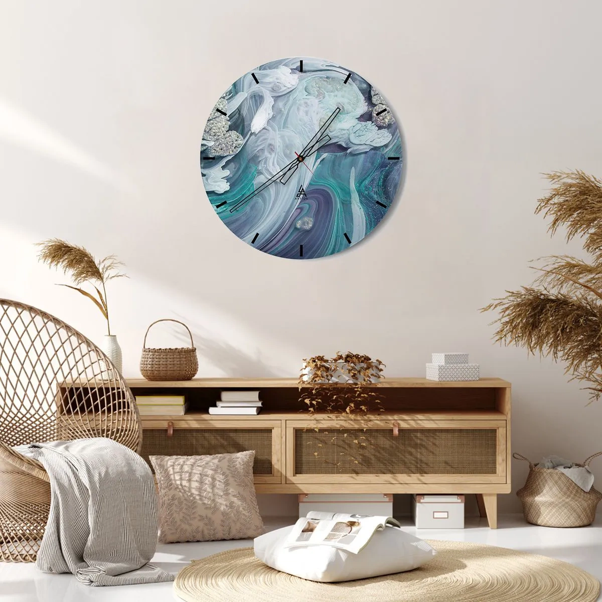 Falióra, Óra - Kék áramlatok - 40x40 cm