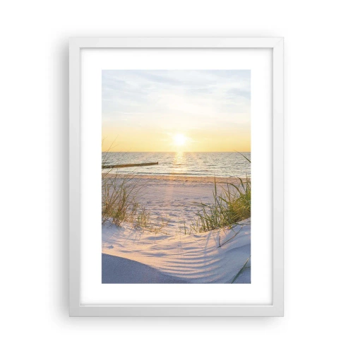 Poszter fekete keretben - A tenger hangja, a madarak éneke, egy vad tengerpart a fű között... - 30x40 cm