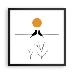 Poszter fehér keretben - Fülemüle este - 40x40 cm