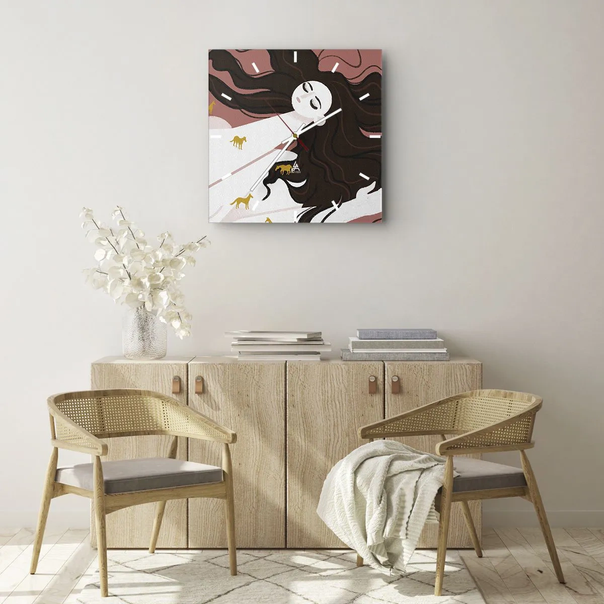 Falióra, Óra - Álom egy arany lóról - 30x30 cm