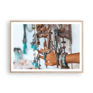 Poszter világos tölgy keretben - Helyi kincsek - 100x70 cm