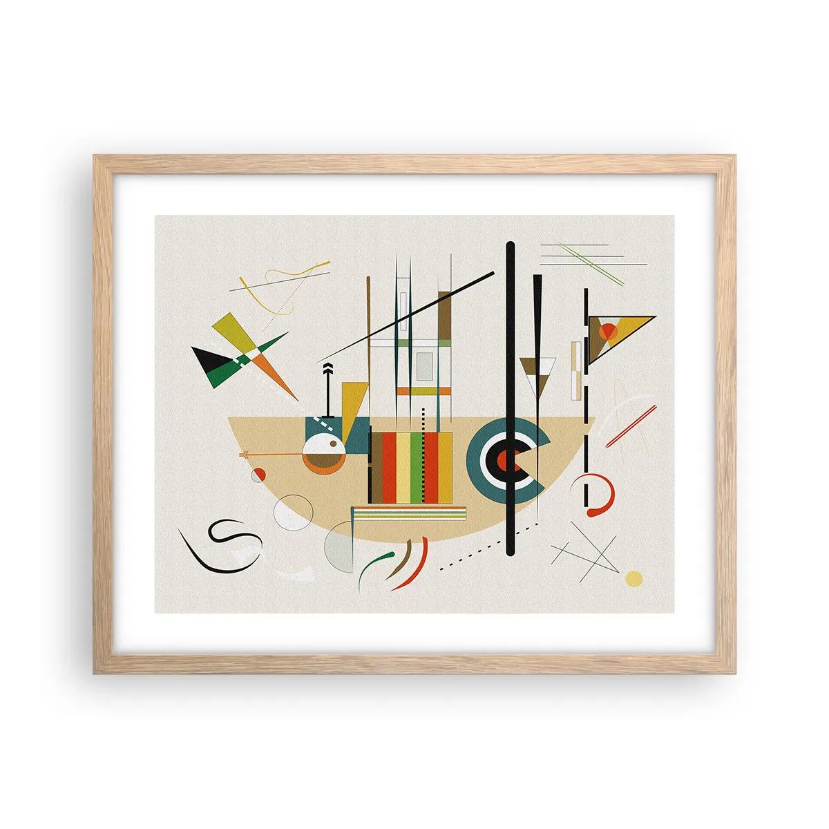 Poszter világos tölgy keretben - És nevet a világ - 50x40 cm