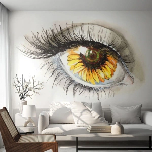 Fotótapéta Premium Canvas - Tekintet forró mint a nyár - Absztrakció, Grafika, Szem - 350x256 cm