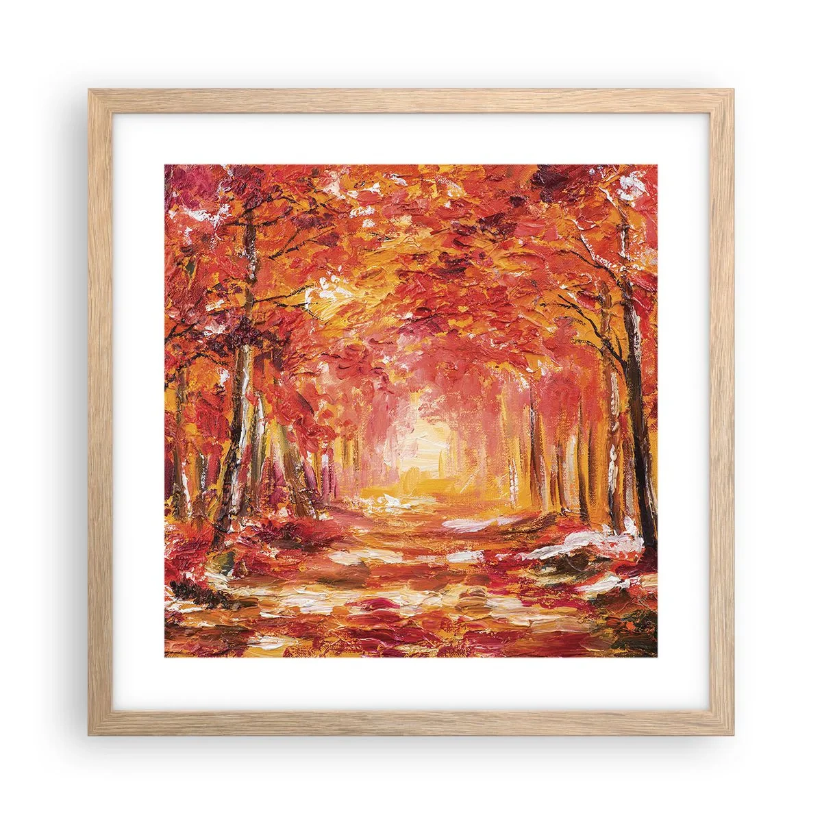 Poszter világos tölgy keretben - Rézerdő - 40x40 cm
