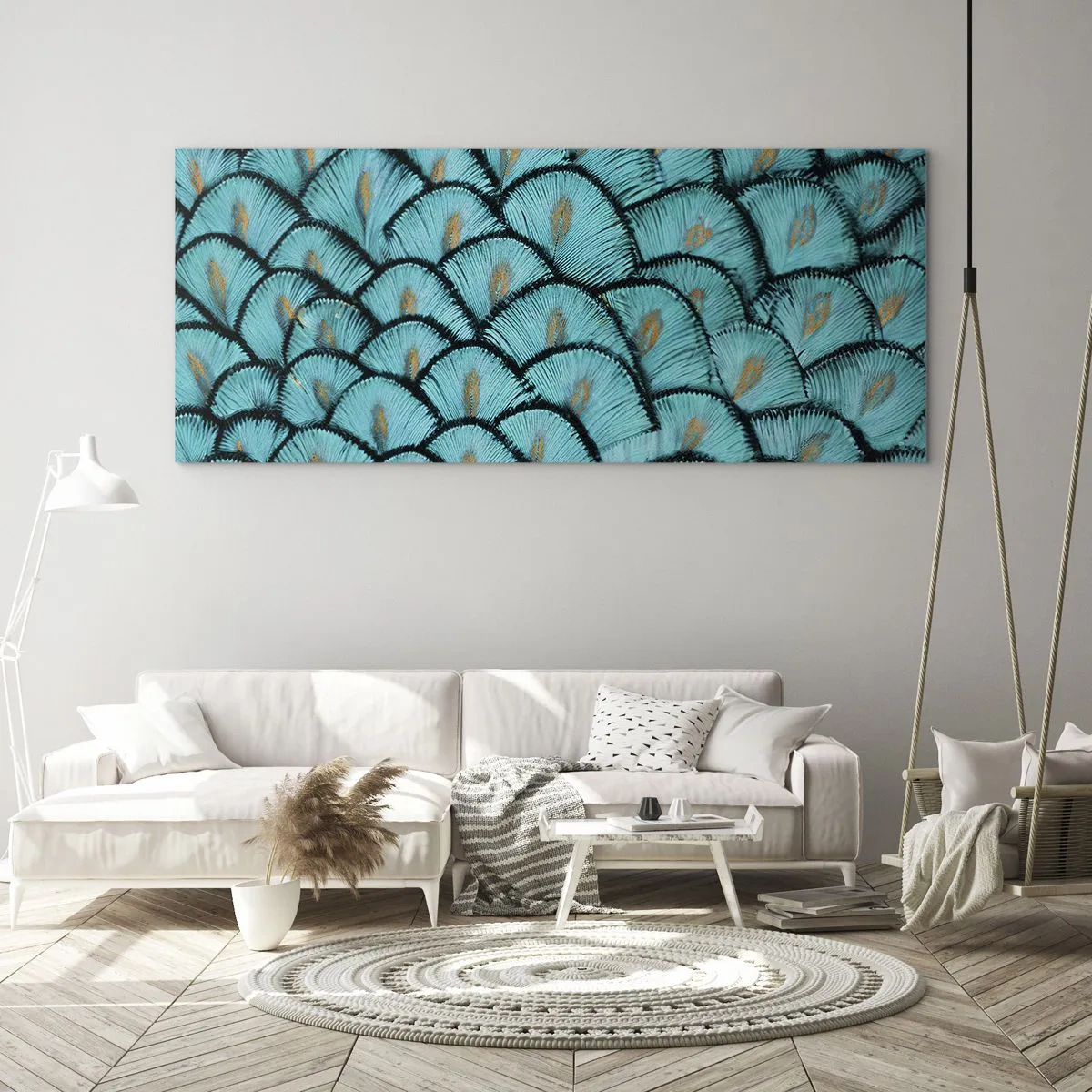 Üveg kép - A tollak nagy gálája - 100x40 cm
