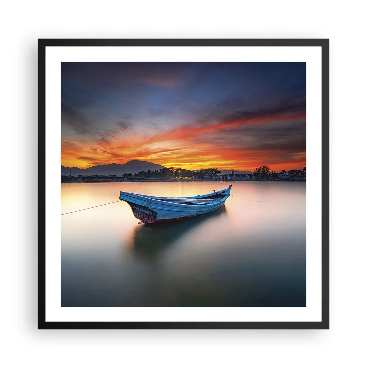 Poszter fehér keretben - Jó éjszaka jön - 60x60 cm