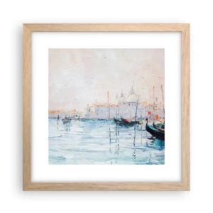 Poszter világos tölgy keretben - A víz mögött, a köd mögött - 30x30 cm