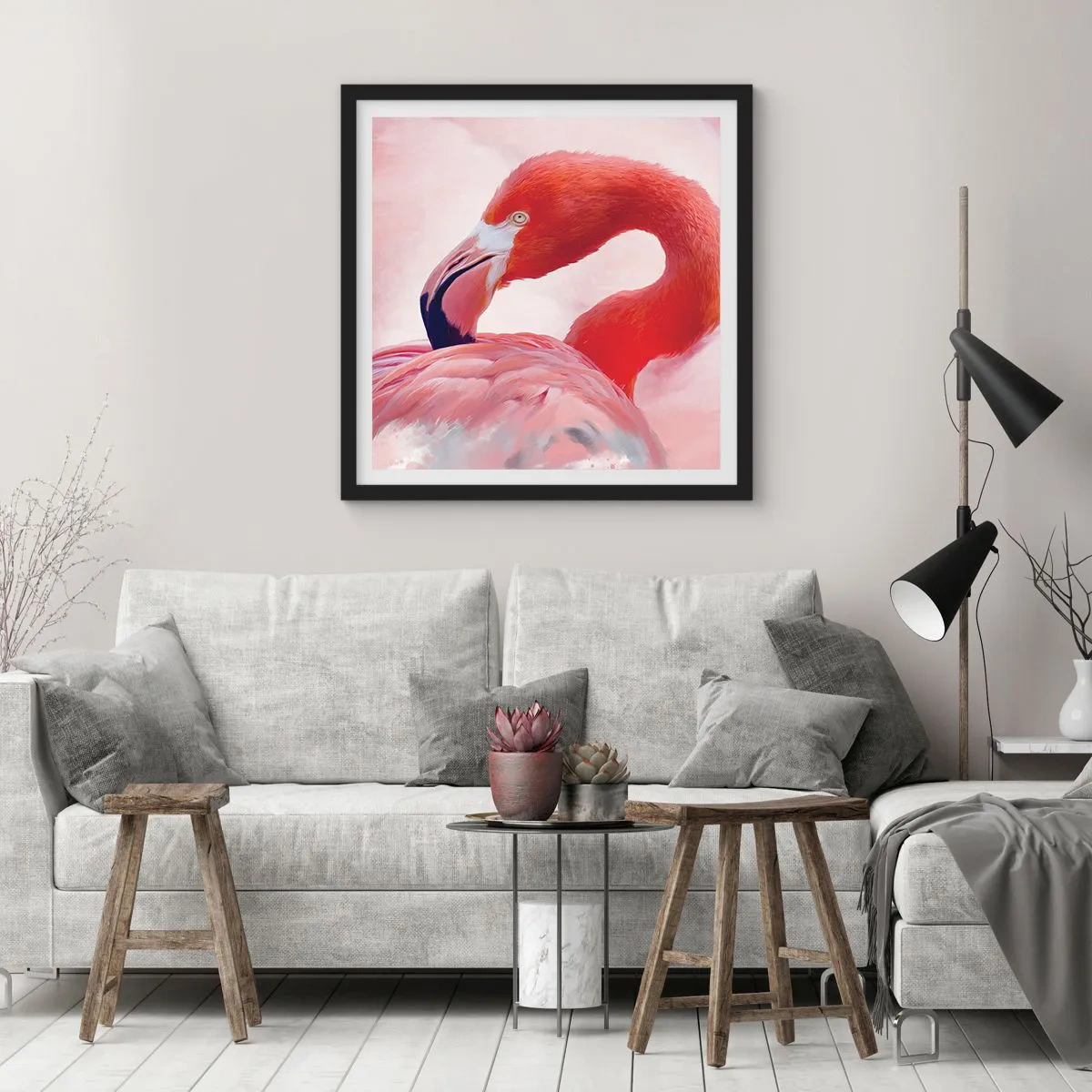 Poszter fehér keretben - Madári szépség - 50x50 cm