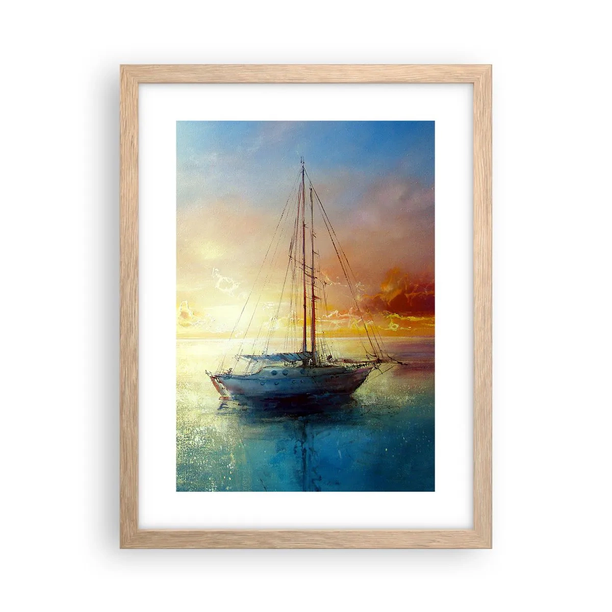 Poszter világos tölgy keretben - Egy arany öbölben - 30x40 cm