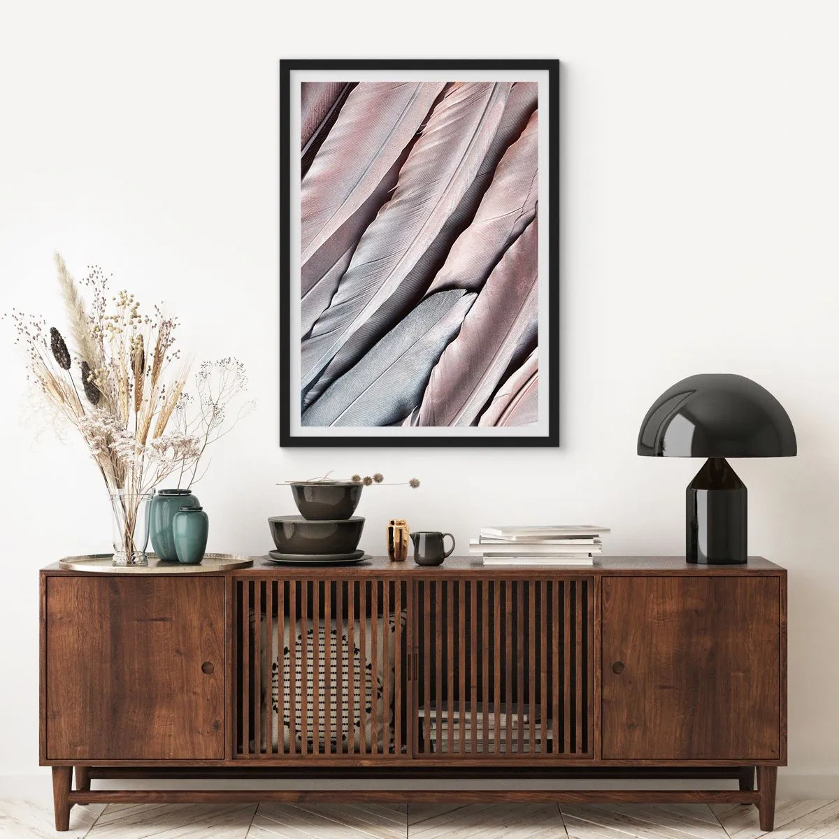 Poszter fehér keretben - Rózsaszín ezüstben - 40x50 cm