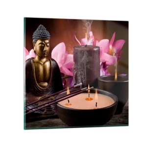 Üveg kép - Megtisztítani az elmét, megnyugtatni a testet - 30x30 cm