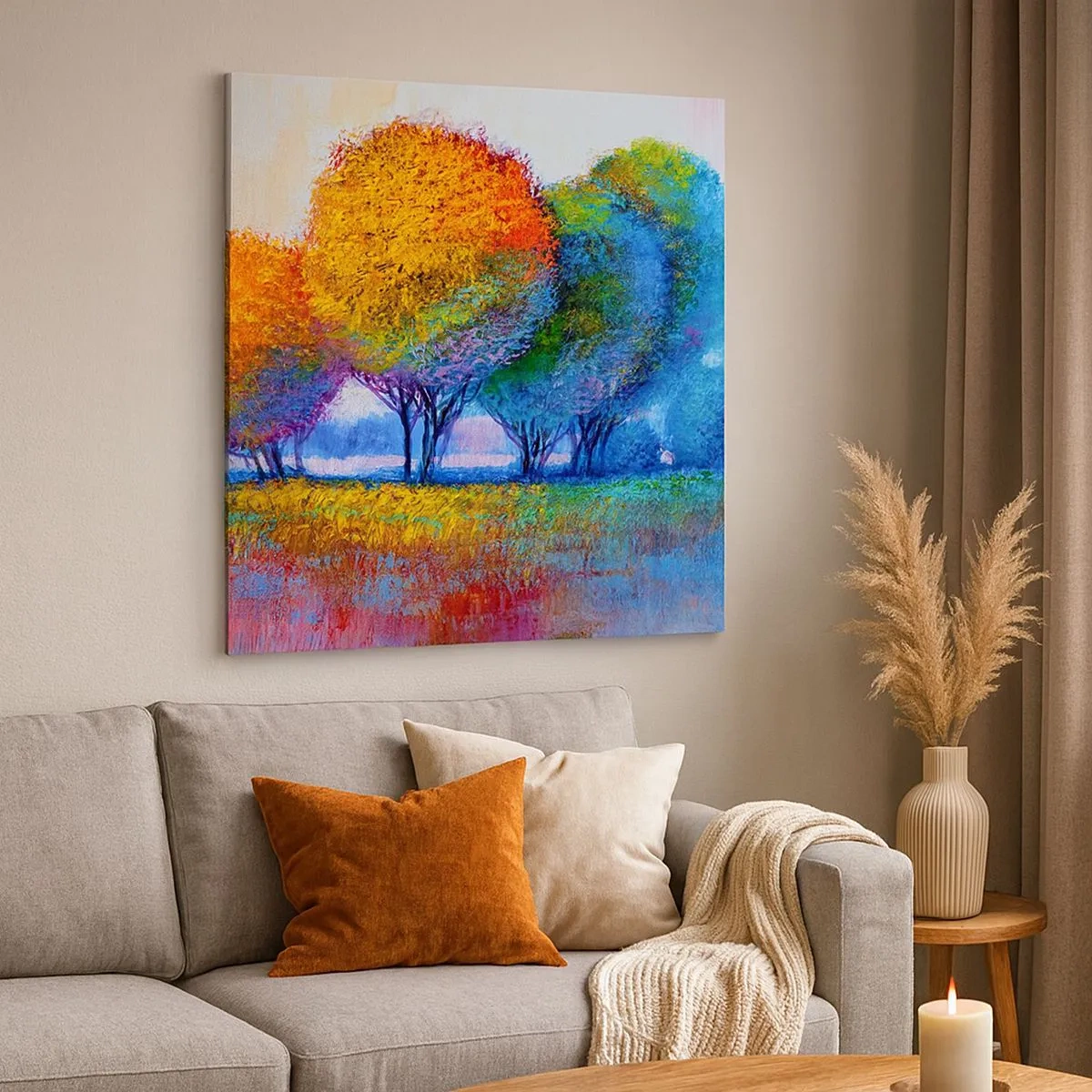 Vászonkép - Ragyogó színek csomója - 30x30 cm