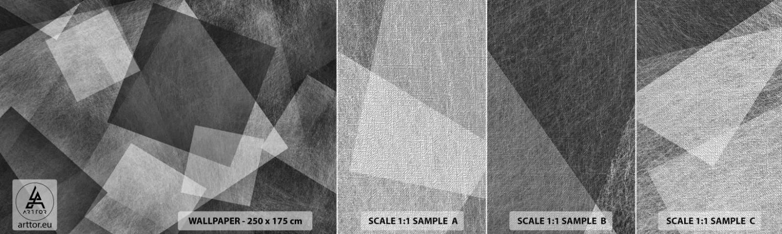 Fotótapéta Minta Premium Canvas - A tartósság és a rend örök szimbóluma - Absztrakció, Darab, Fekete és fehér - 100x30 cm