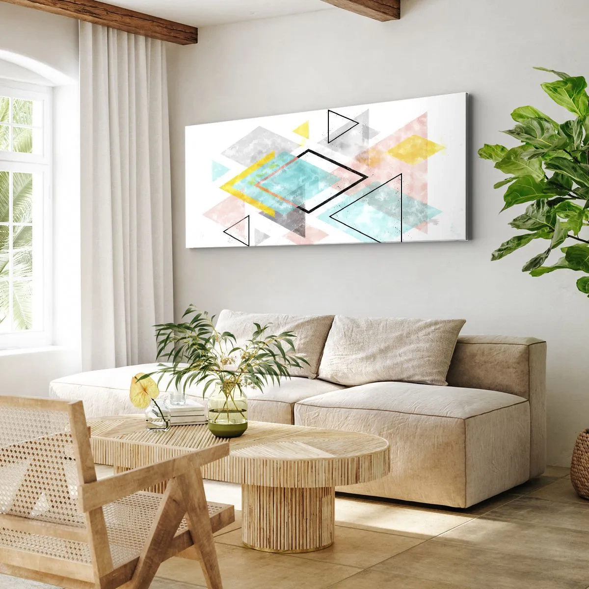 Vászonkép - Geometriai játék - 100x40 cm