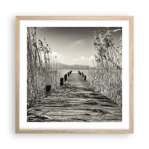 Poszter világos tölgy keretben - A fű csendjében - 50x50 cm