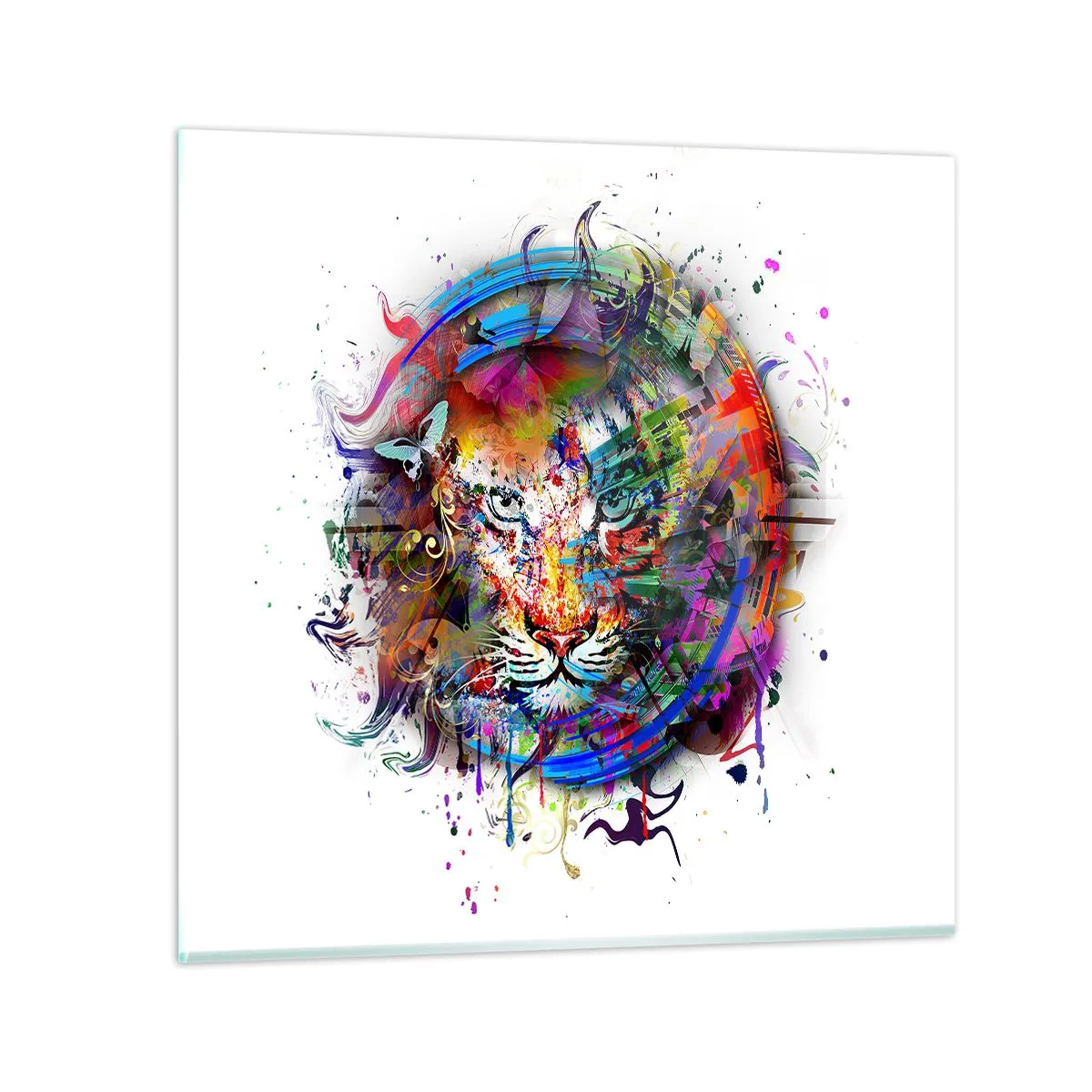 Üveg kép - Szivárványfátyol mögött lapul - 40x40 cm