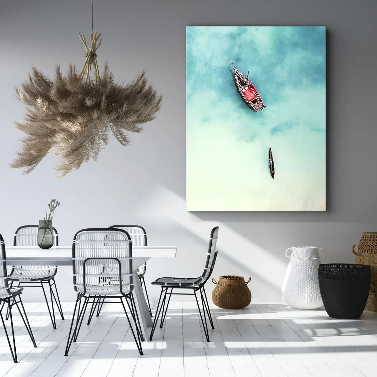 Vászonkép - A Zanzibár strandjain, amikor sok a víz... - 50x70 cm