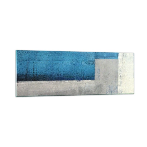 Üveg kép - Szürke és kék költői kompozíció - 90x30 cm