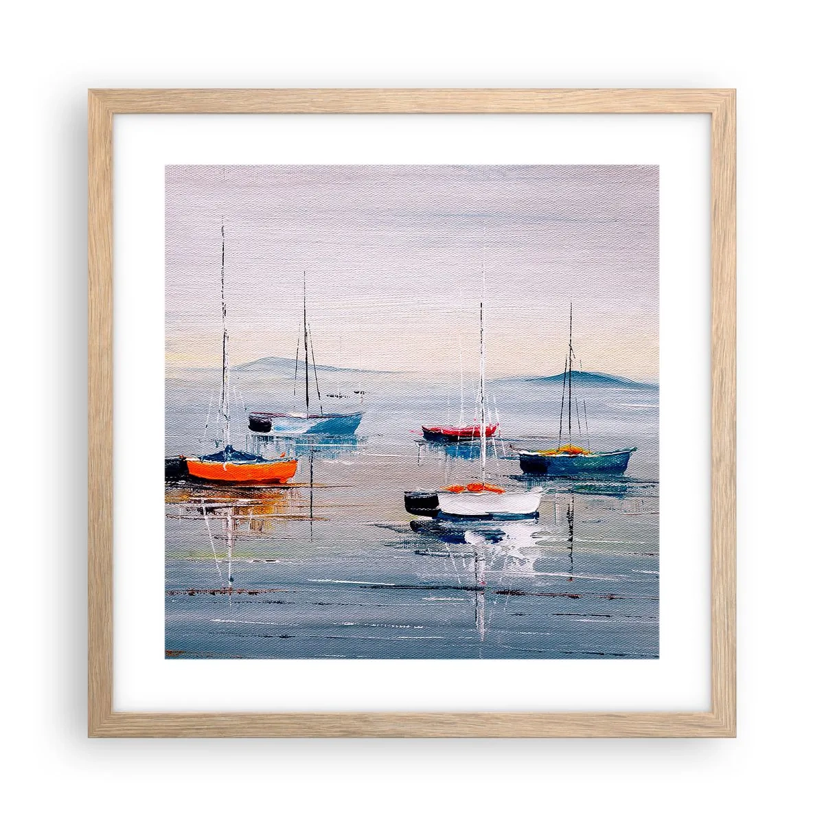 Poszter világos tölgy keretben - Jól megérdemelt pihenés - 40x40 cm