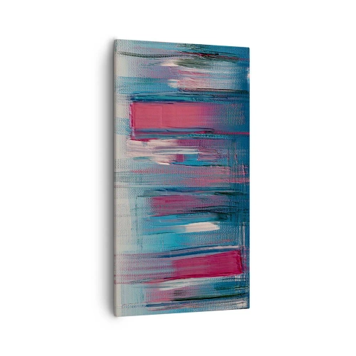 Vászonkép - Függőleges kompozíció kék és piros színekben - 55x100 cm