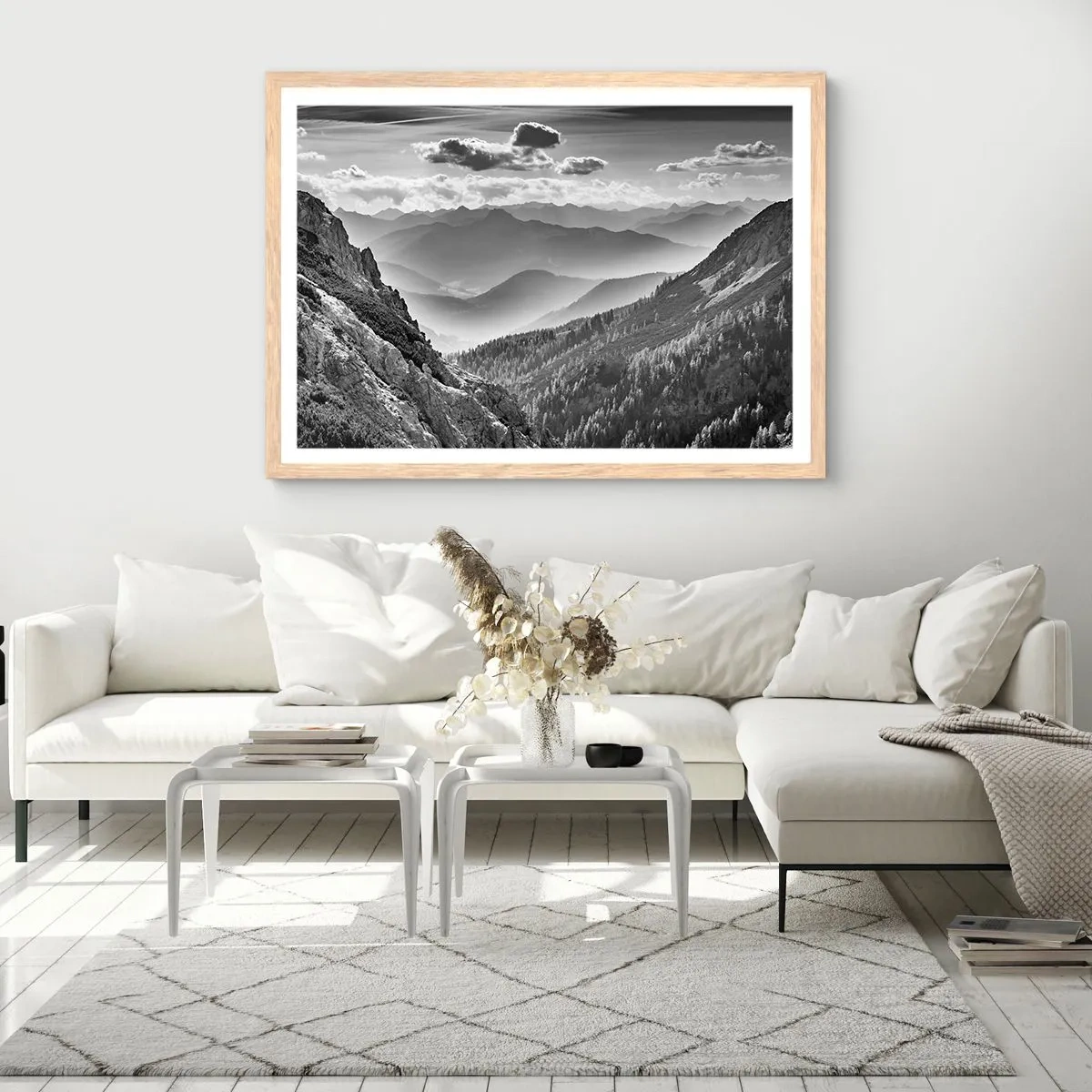 Poszter világos tölgy keretben - Egészen a horizontig - 91x61 cm