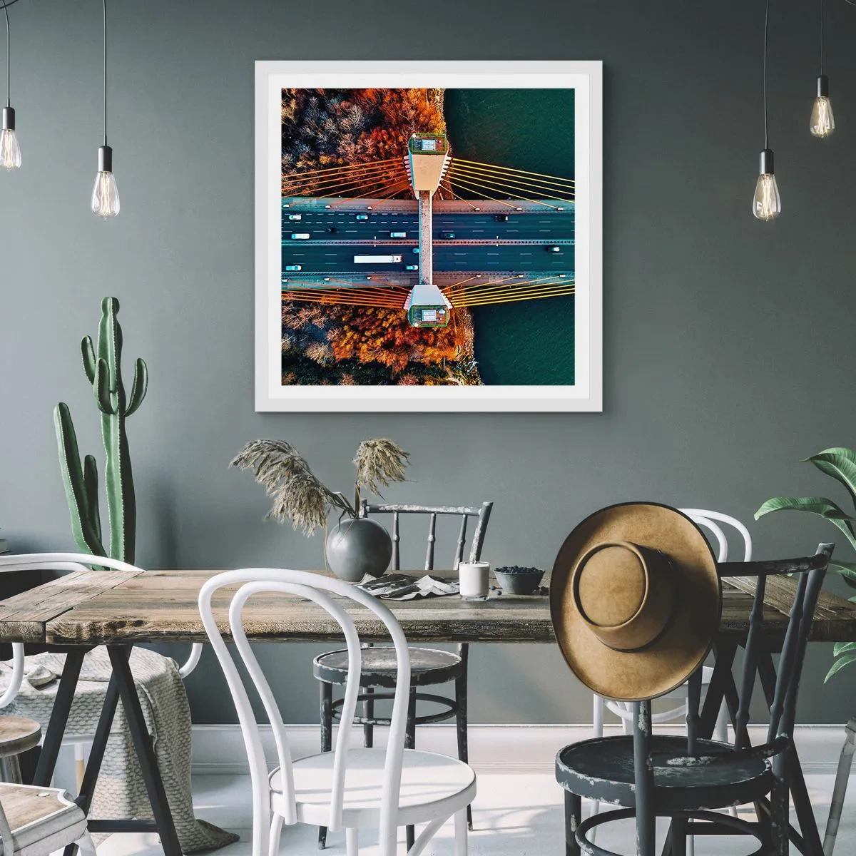 Poszter fekete keretben - TÚL a vizeken, túl az erdőkön - 50x50 cm