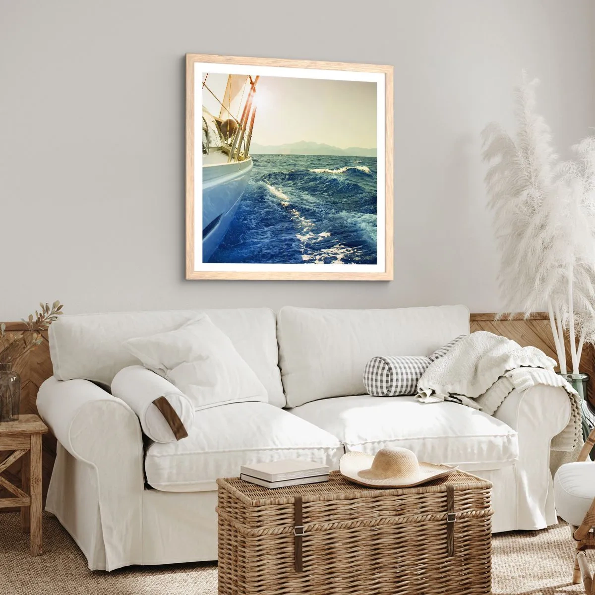 Poszter világos tölgy keretben - A kalandhoz - 60x60 cm