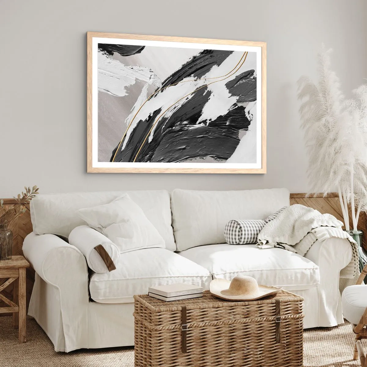 Poszter világos tölgy keretben - Absztrakció érzékkel - 91x61 cm