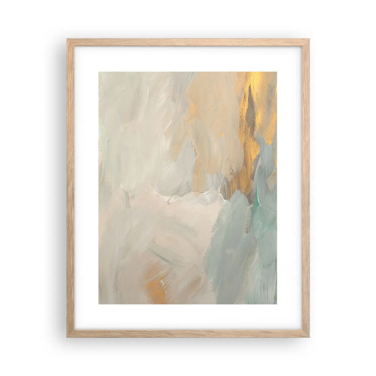 Poszter világos tölgy keretben - Absztrakció - a szelídség földje - 40x50 cm