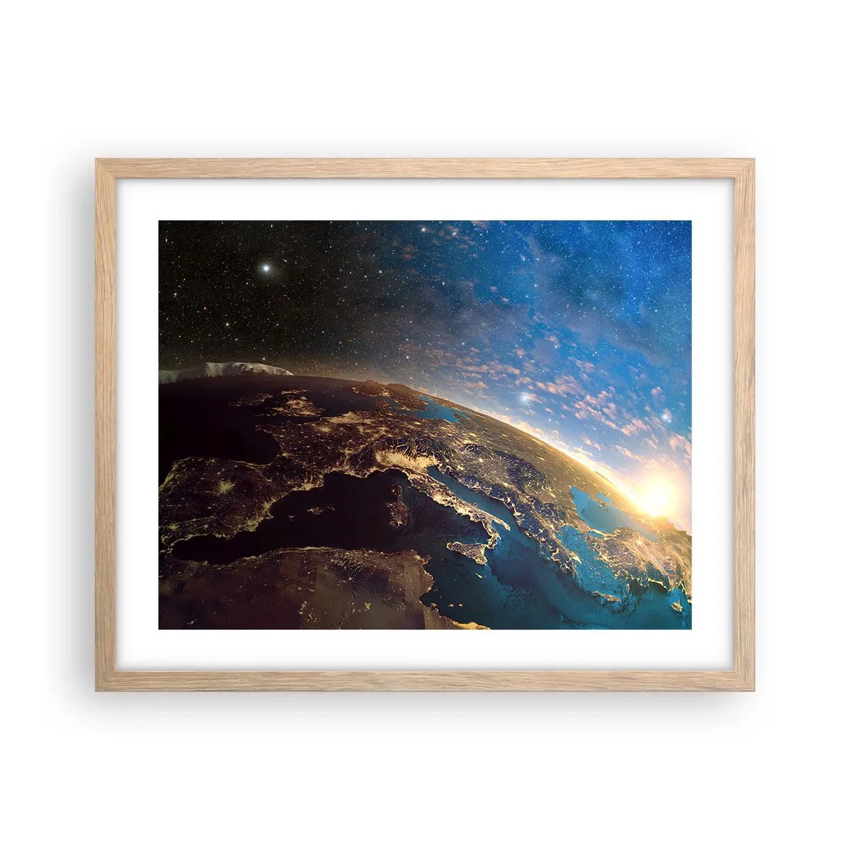 Poszter világos tölgy keretben - Tekintsünk magunkra távolról - 50x40 cm