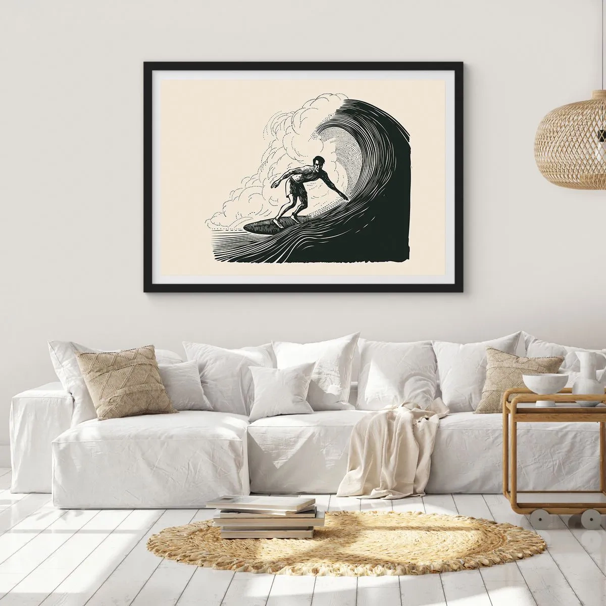 Poszter fehér keretben - A hullámok királya - 70x50 cm