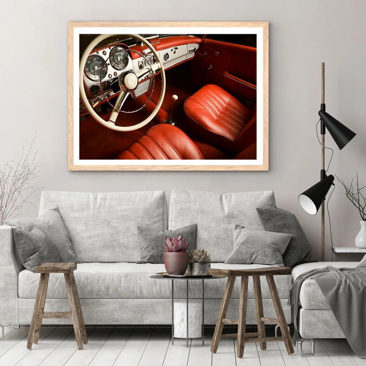 Poszter világos tölgy keretben - Luxus vintage stílusban - 50x40 cm