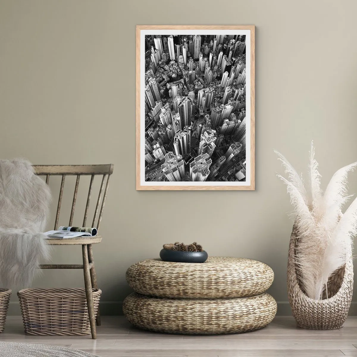 Poszter világos tölgy keretben - Továbbra is feljebb és feljebb - 70x100 cm