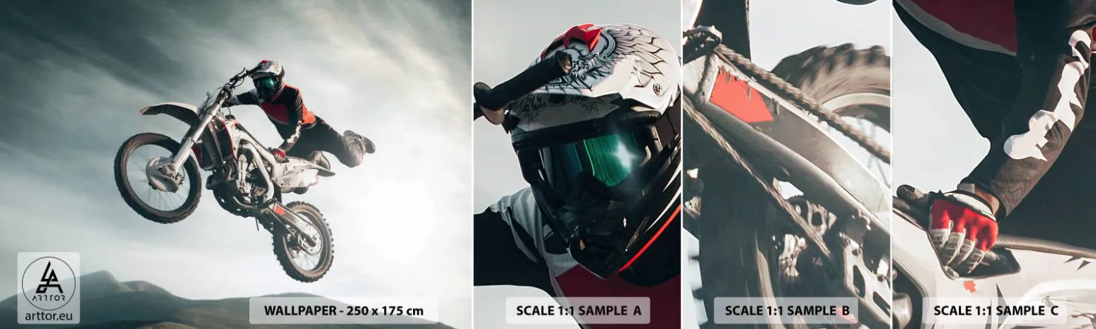 Fotótapéta Minta Öntapadós Deluxe Sticker - Nincs szórakozás kockázat nélkül - Motocross, Motorkerékpár, Motorkerékpáros - 100x30 cm