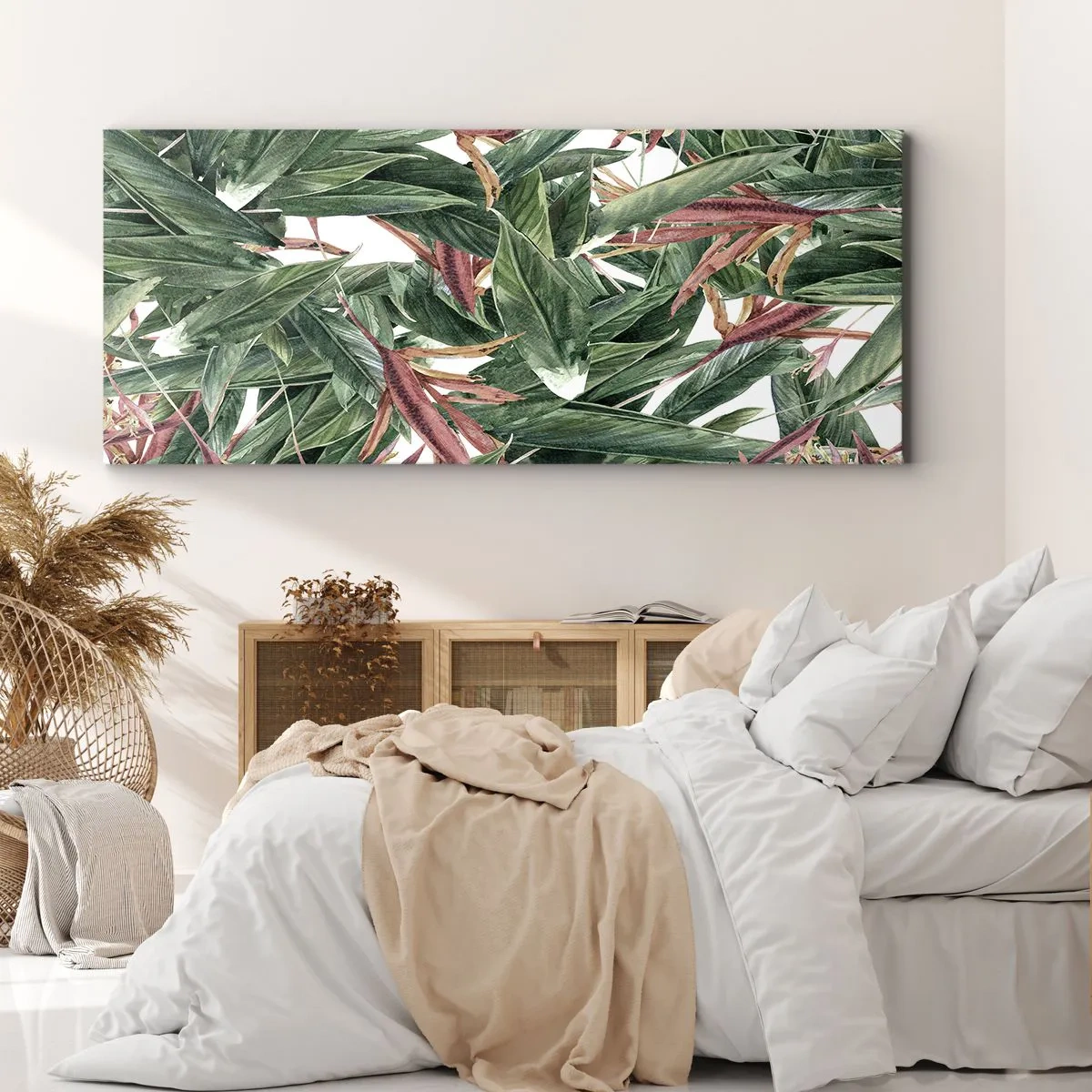 Vászonkép - Smaragd-lila bozót - 140x50 cm