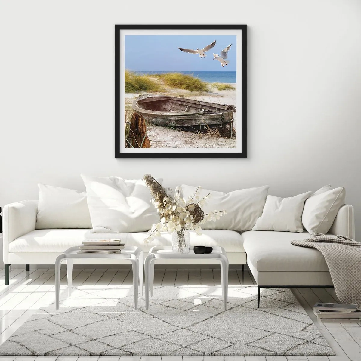 Poszter fehér keretben - Szélben fürödve - 60x60 cm