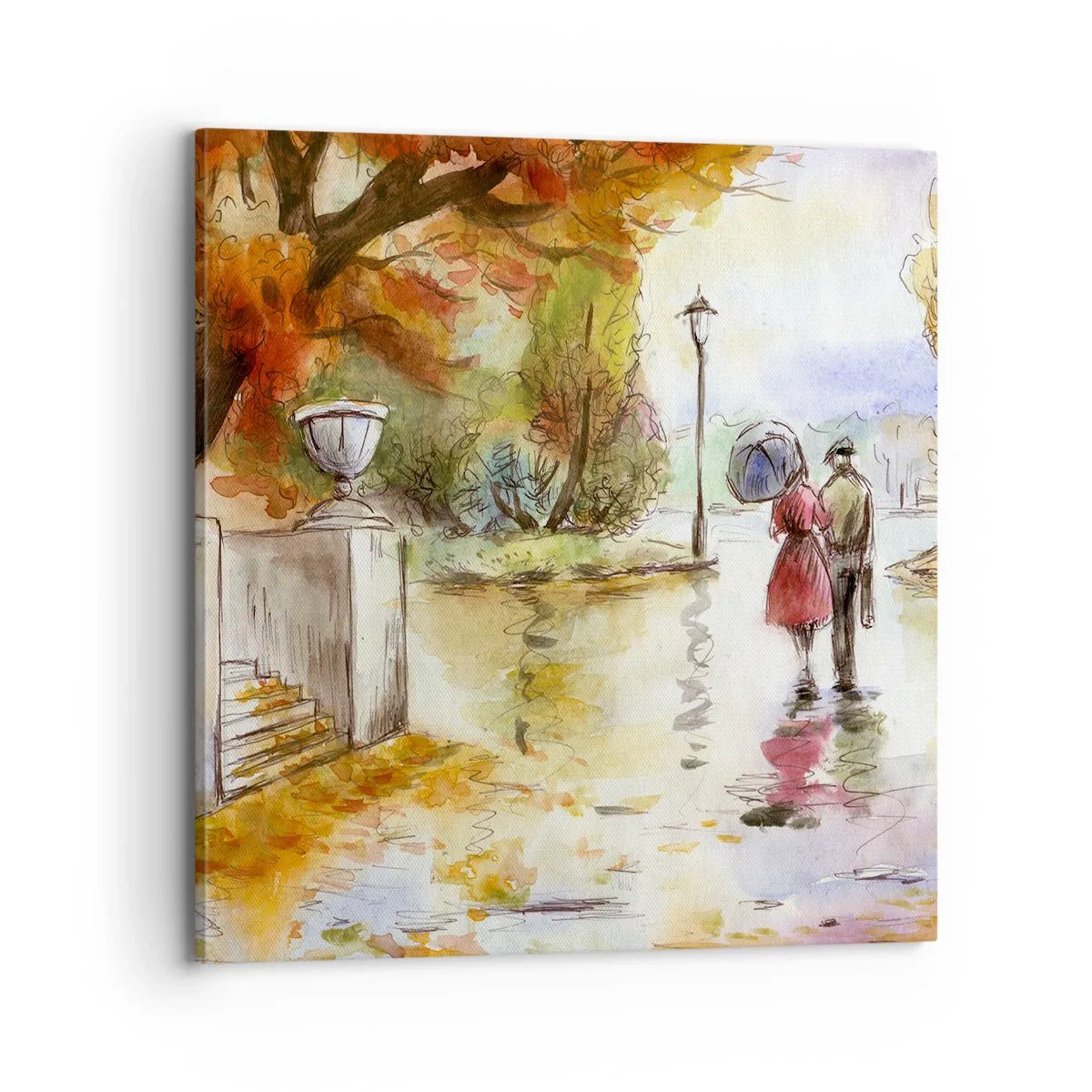 Vászonkép - Romantikus ősz a parkban - 70x70 cm