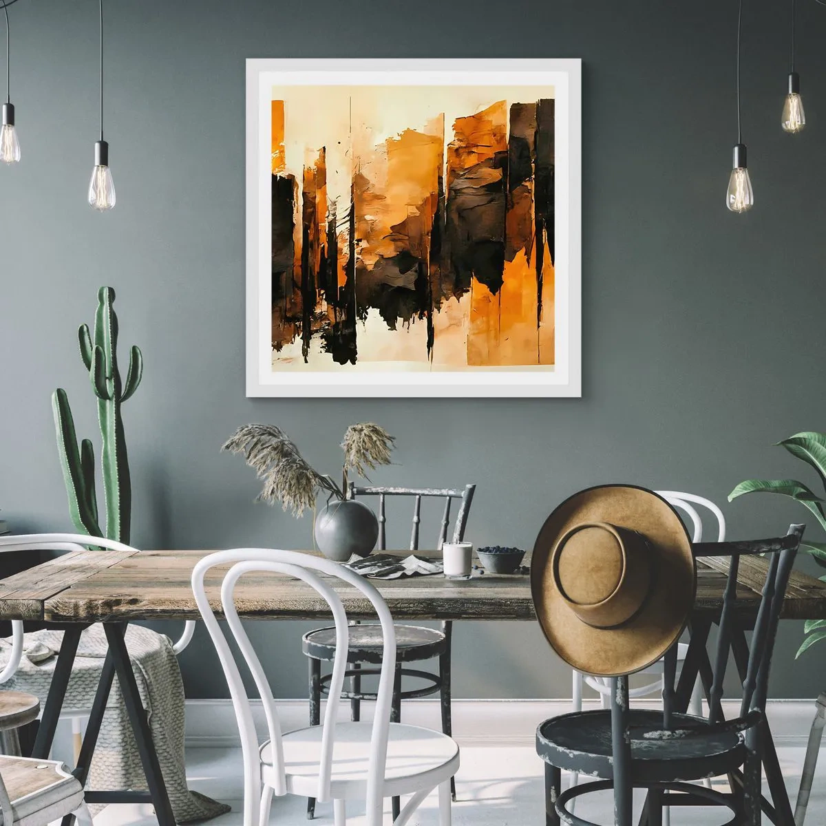 Poszter fekete keretben - A fekete és az arany harmóniája - 30x30 cm