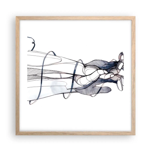 Poszter világos tölgy keretben - Érintés tanulmányozása - 50x50 cm