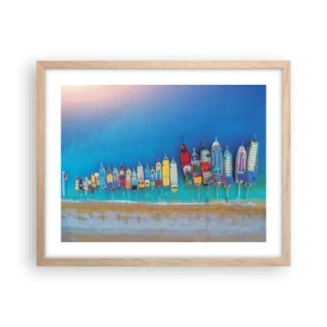 Poszter világos tölgy keretben - Madártávlatból - 50x40 cm